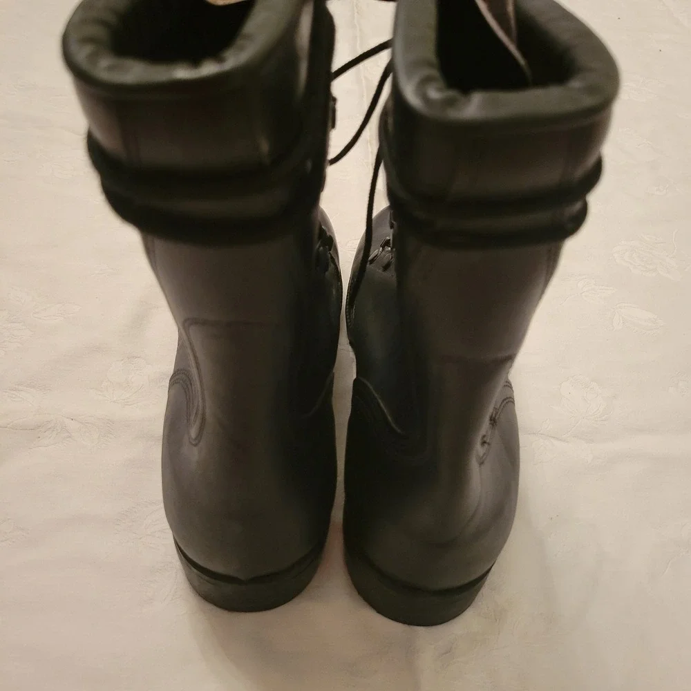 US Military 9.5R Combat Boots Black Leather Speed Lace Combat Utility Gorpcore